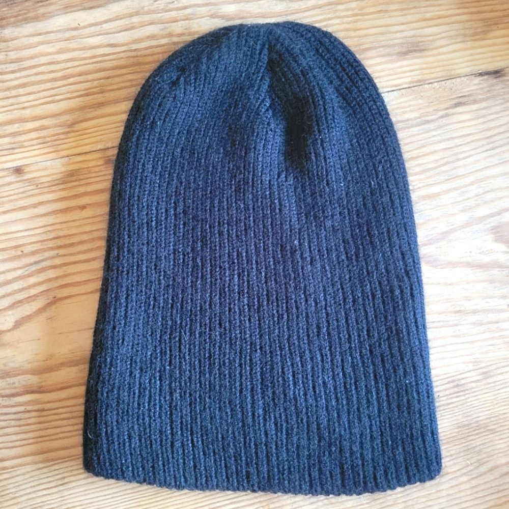 Dakota Black Basic Double Layer Knitted Beanie